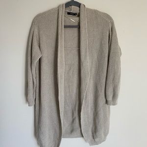 Mango Open Cotton Blend Long Cardigan